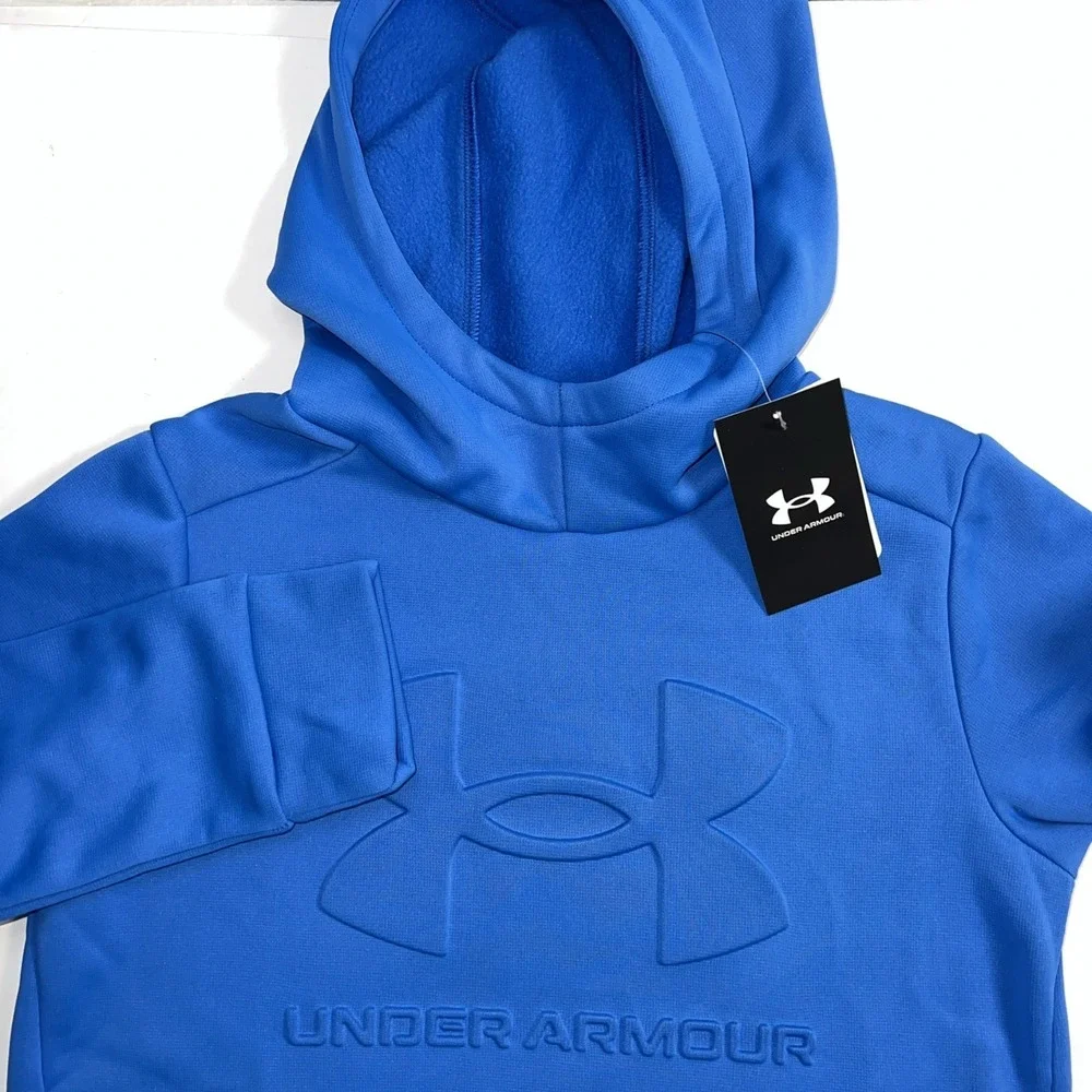 Under Armour 6003809-402 Under Armour Boys' Med Fleece Embossed Hoodie Blue-New